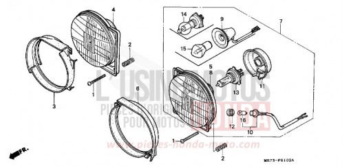 PROJECTEUR (3) VFR750RK de 1989